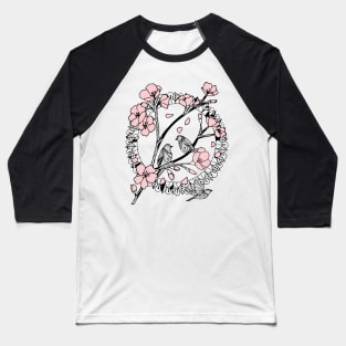 Cherry Blossoms and Sparrows Baseball T-Shirt